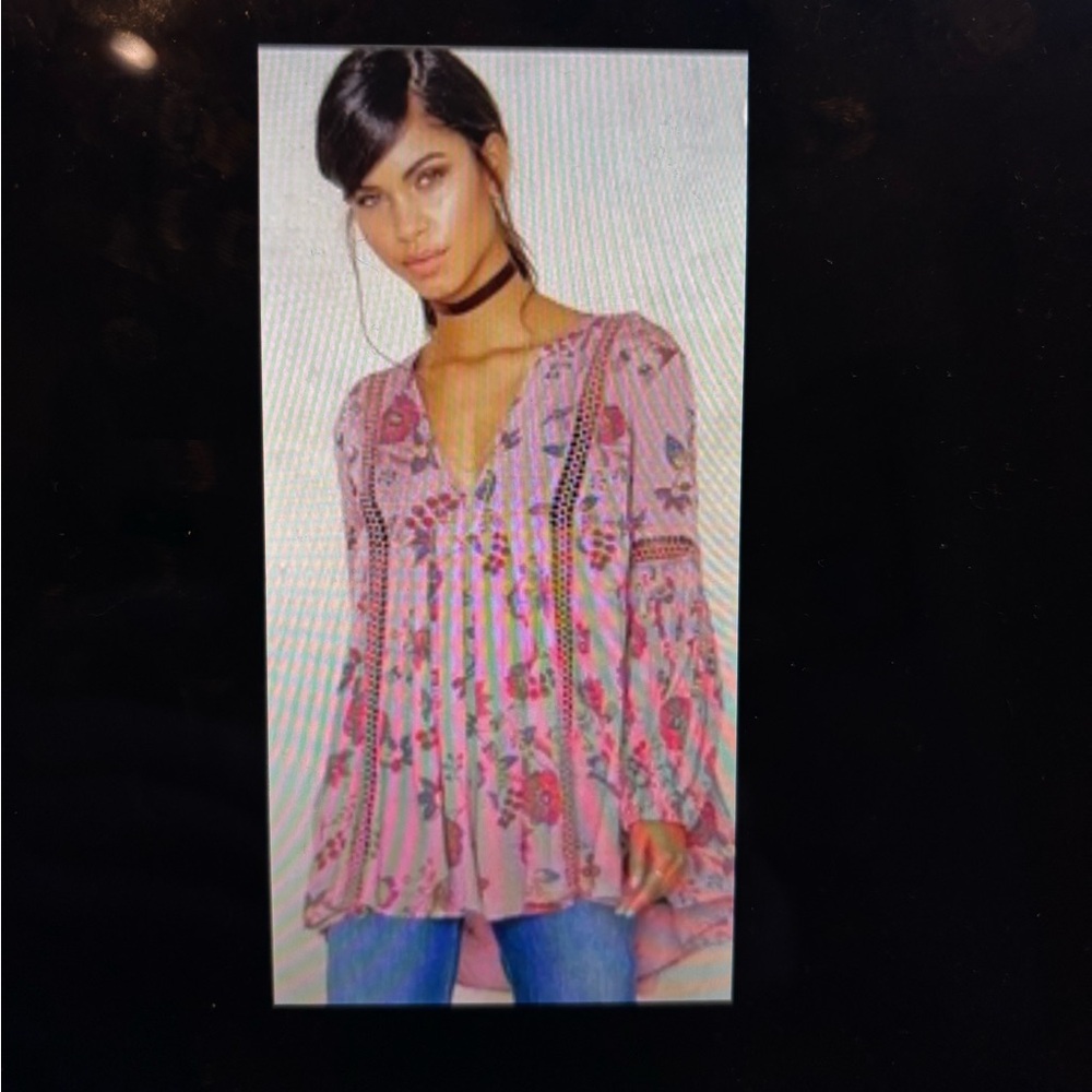 Floral Pink Women's Top.        Free People Just the Two of us Tunic